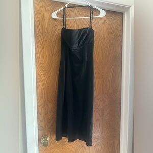 Sexy black halter dress, strap detaches with slit in back